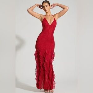 Oh Polly Red Evening Gown - Anley